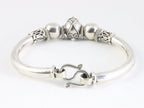 Zware bewerkte Balinese zilveren bangle afbeelding 3