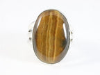 Grote ovale zilveren ring met tijgeroog afbeelding 4