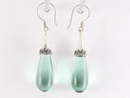 Traditionele zilveren pegeloorbellen met groene obsidiaan afbeelding 2