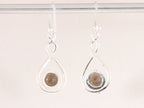 Opengewerkte zilveren oorbellen met rookkwarts afbeelding 3