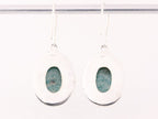 Bewerkte ovale zilveren oorbellen met amazoniet afbeelding 3