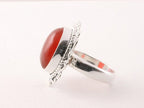 Bewerkte zilveren ring met carneool afbeelding 4
