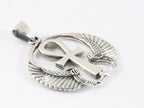 Bewerkte zilveren ankh hanger aan ketting afbeelding 2