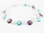 Zilveren armband met amethist en blauwe topaas afbeelding 2
