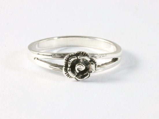 Fijne zilveren ring met roos afbeelding 4
