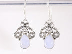 Opengewerkte zilveren oorbellen met blauwe lace agaat afbeelding 4