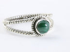 Opengewerkte zilveren ring met malachiet afbeelding 1