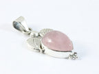 Bewerkte zilveren hanger met rozenkwarts afbeelding 2