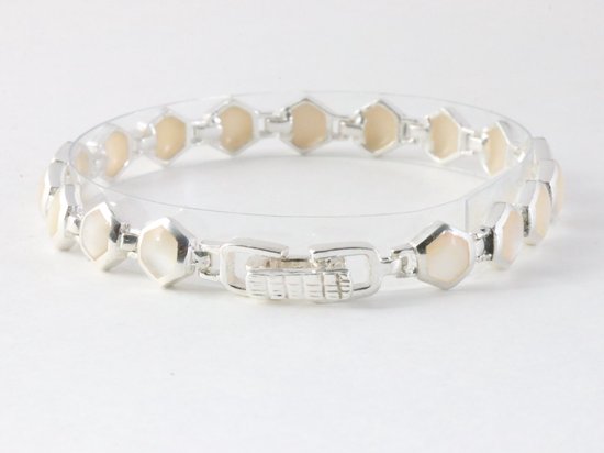 Zilveren armband met parelmoer afbeelding 3