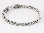 Zware gevlochten zilveren armband afbeelding 2