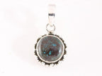 Fijne bewerkte ronde zilveren hanger met azuriet afbeelding 4