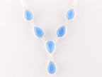 Zilveren ketting met blauwe chalcedoon afbeelding 5