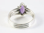 Opengewerkte zilveren ring met amethist afbeelding 3