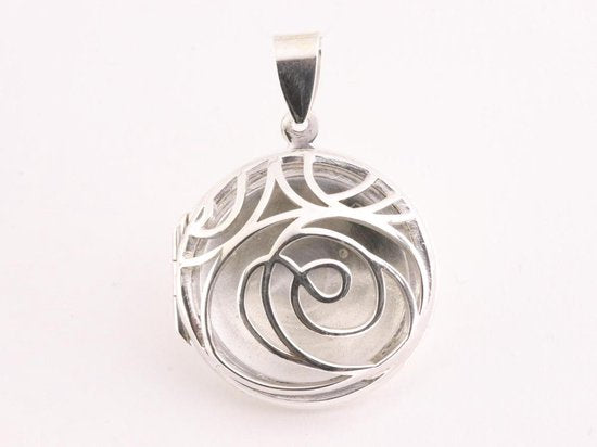 Rond opengewerkt zilveren medaillon afbeelding 5
