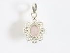 Fijne opengewerkte zilveren hanger met rozenkwarts afbeelding 3