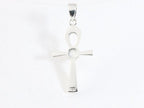 Fijne zilveren ankh hanger met regenboog maansteen afbeelding 3
