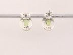 Fijne ovale zilveren oorstekers met peridoot afbeelding 2