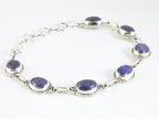 Bewerkte zilveren armband met lapis lazuli afbeelding 2