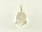Ovaal zilveren medaillon met parelmoer afbeelding 4