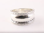 Hoogglans zilveren ring met kabelpatronen afbeelding 4