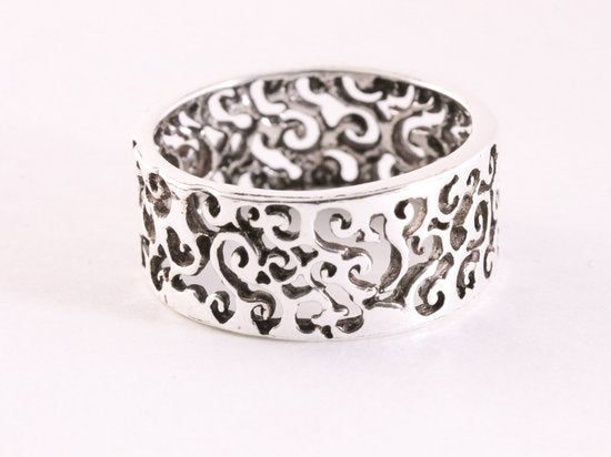 Opengewerkte zilveren ring afbeelding 1