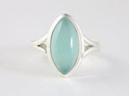 Hoogglans zilveren ring met aqua chalcedoon afbeelding 4