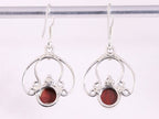 Opengewerkte zilveren oorbellen met rode jaspis afbeelding 3