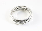 Zware gevlochten zilveren ring afbeelding 2