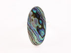 Ovale hoogglans zilveren ring met abalone schelp afbeelding 4