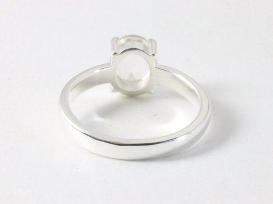 Fijne hoogglans zilveren ring met bergkristal afbeelding 3