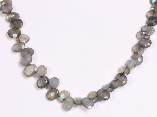 Collier met labradoriet kralen en zilveren sluiting afbeelding 1