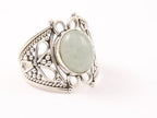 Opengewerkte zilveren ring met groene aventurijn afbeelding 1