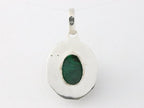 Bewerkte zilveren hanger met smaragd afbeelding 3