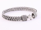 Gevlochten zilveren armband met bewerkte sluiting afbeelding 2