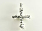 Grote bewerkte zilveren elektroform kruishanger afbeelding 2