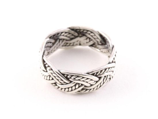 Gevlochten zilveren ring afbeelding 2