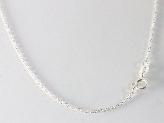 Fijne zilveren lotus hanger met lapis lazuli aan ketting afbeelding 5