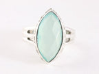 Zware bewerkte zilveren ring met aqua chalcedoon afbeelding 4