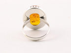 Ovale zilveren ring met amber afbeelding 3