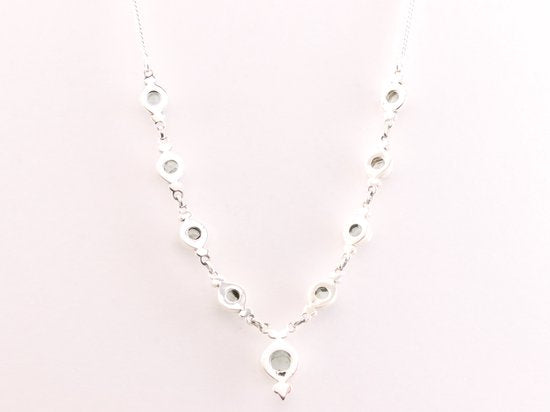 Bewerkte zilveren ketting met aquamarijn afbeelding 3