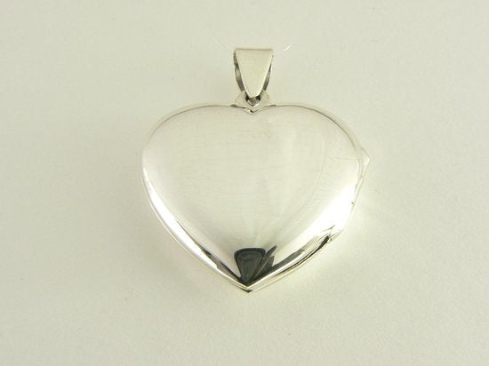 Bewerkt hartvormig zilveren medaillon voor twee foto's afbeelding 2