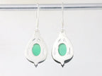Opengewerkte zilveren oorbellen met groene onyx afbeelding 2