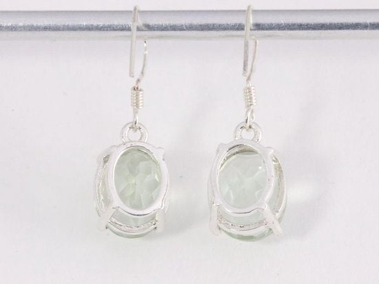 Zilveren oorbellen met groene amethist afbeelding 3
