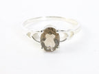 Fijne hoogglans ziveren ring met rookkwarts afbeelding 4