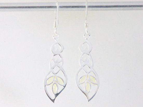 Opengewerkte zilveren oorbellen met citrien afbeelding 2