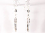 Lange zilveren oorbellen met Botswana agaat en zwarte rutielkwarts afbeelding 2