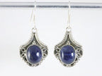 Bewerkte zilveren oorbellen met sodaliet afbeelding 1