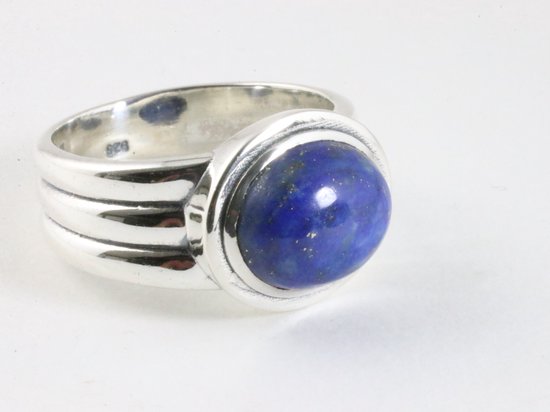 Zware zilveren ring met lapis lazuli afbeelding 1