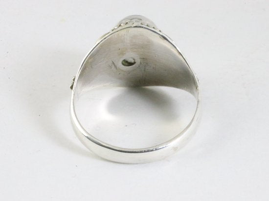 Bewerkte zilveren ring met aquamarijn afbeelding 3