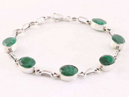 Zilveren armband met smaragd afbeelding 2